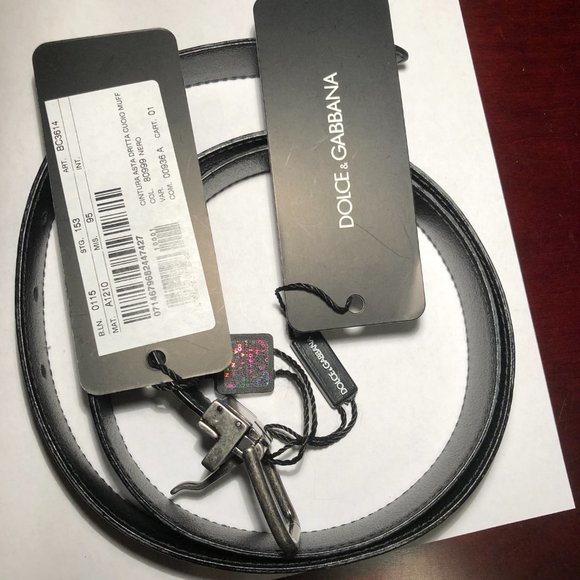 Dolce &Gabbana Lux leather belt with rolled buckle,original D&G box Brand New - Picture 5 of 13